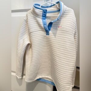 New! Vineyard Vines Kids Cream and Blue Hoodie